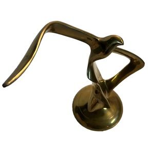Bird in Flight Solid BRASS STATUE Seagull Sculpture VTG MCM 4+ Lbs